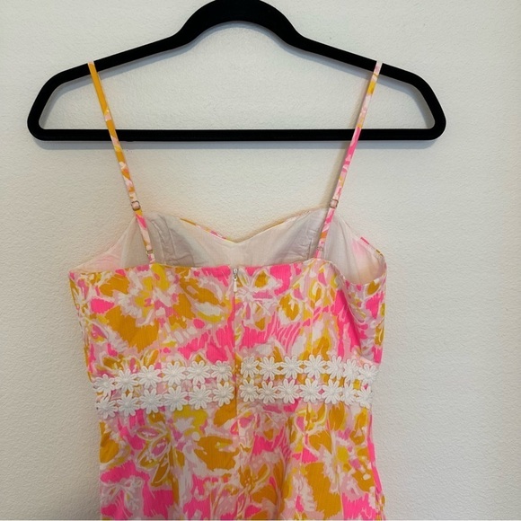 Lilly Pulitzer Lenore Dress Spaghetti Straps Size 2 Women’s Pink Orange Floral - Picture 8 of 11